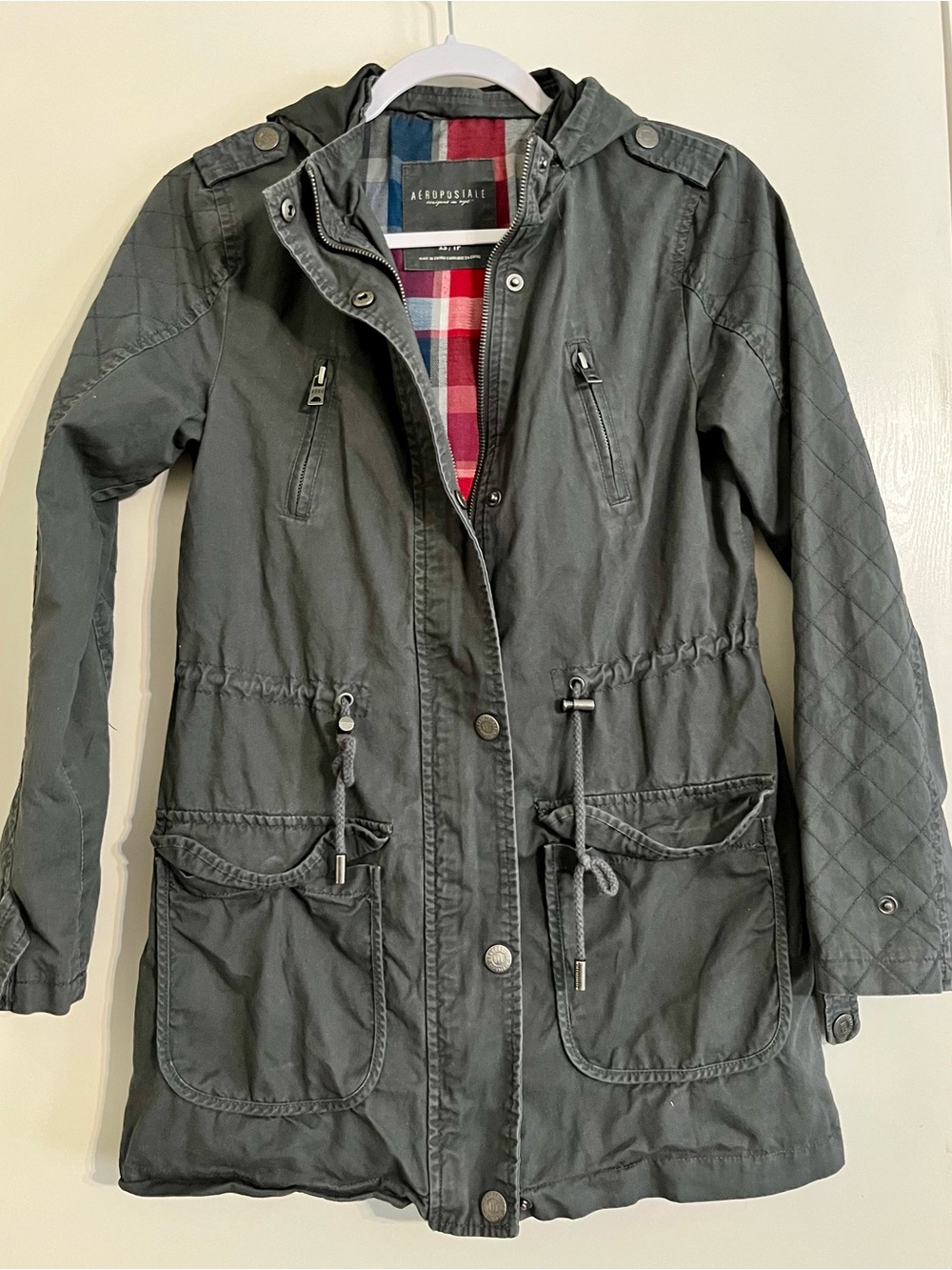 Aeropostale Women's Charcoal Gray Utility Anorak Jacket